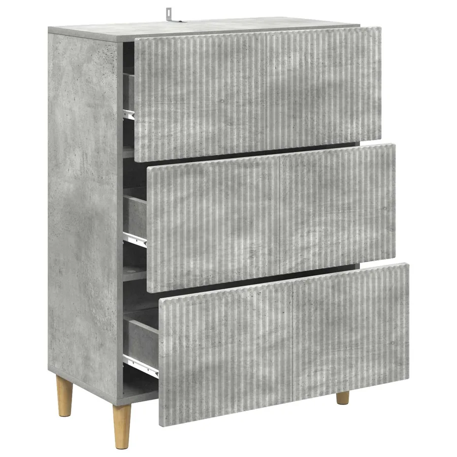 Armoire à tiroirs Gris béton 66 x 34,5 x 90 cm - 5