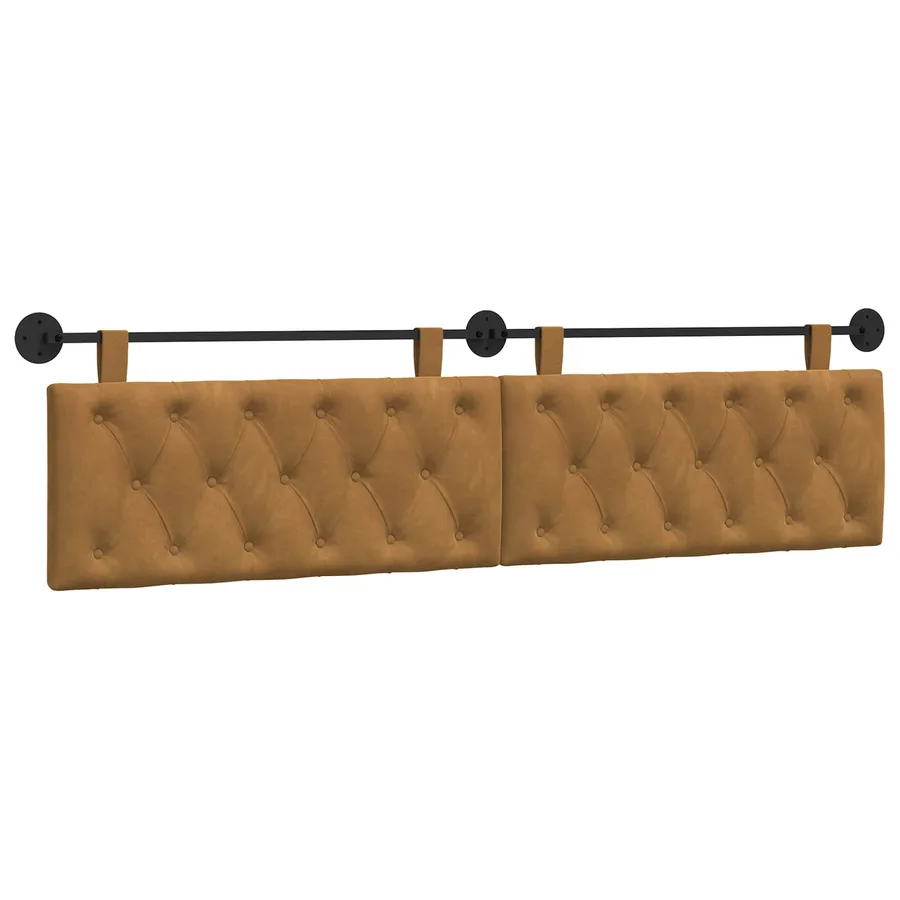 Tête de lit suspendue Avec lumière LED Marron Velours - 2