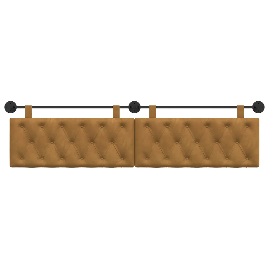 Tête de lit suspendue Avec lumière LED Marron Velours - 5