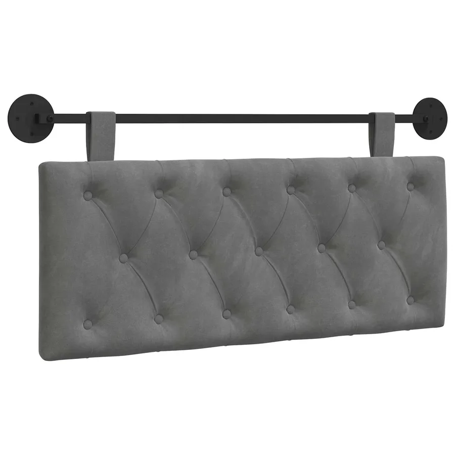 Tête de lit suspendue Avec lumière LED Gris foncé Velours - 2