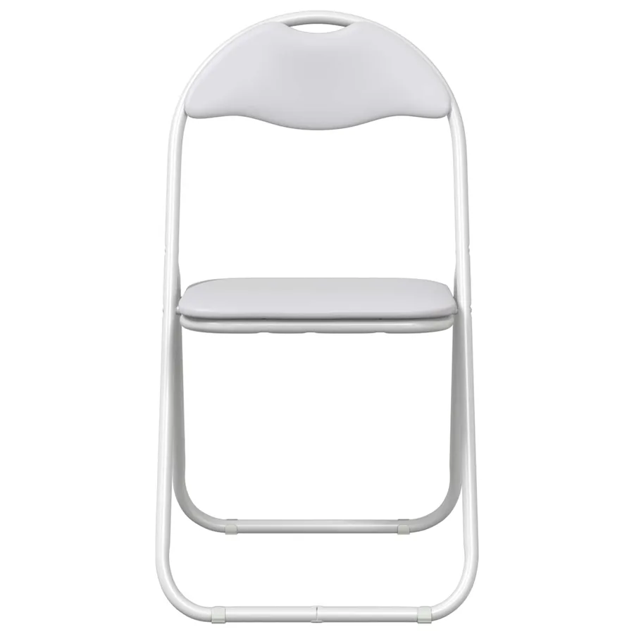 Chaise pliante 2 pcs Simili cuir Blanc 48 x 43,5 x 81 cm - 5