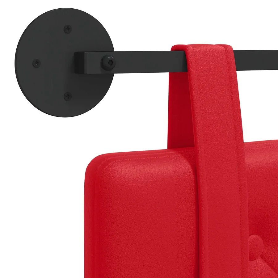 Tête de lit suspendue Rouge Simili cuir - 9