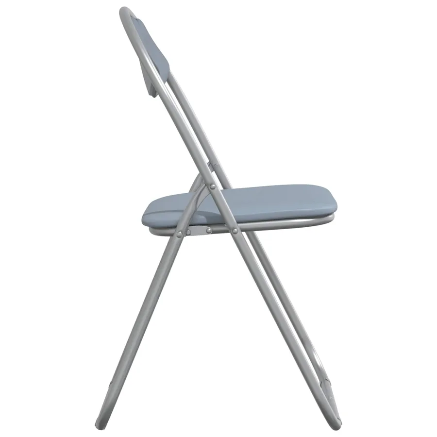 Chaise pliante 2 pcs Gris 48 x 43,5 x 81 cm Simili cuir - 6