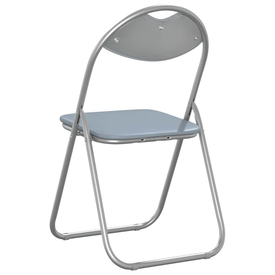 Chaise pliante 2 pcs Gris 48 x 43,5 x 81 cm Simili cuir - 7
