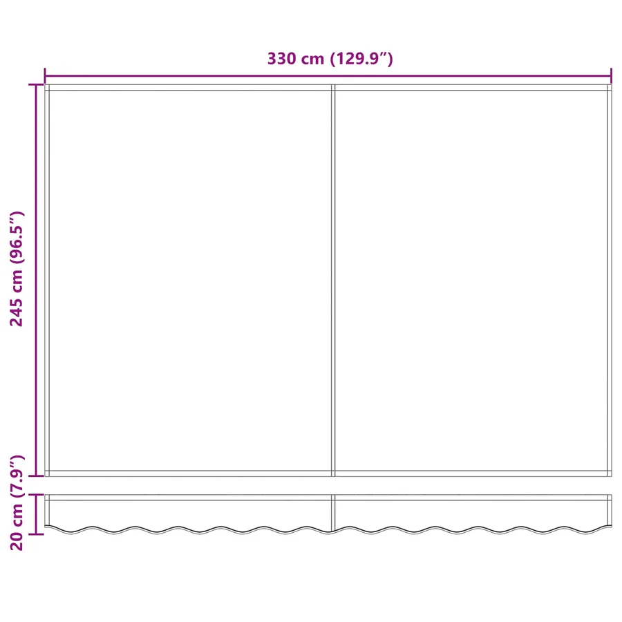 Store rétractable manuel avec LEDs 3,5 x 2,5 m - 14