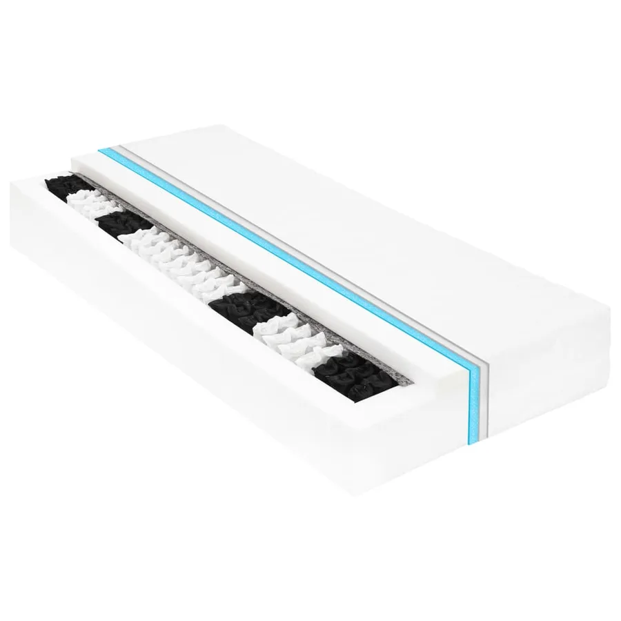 Lit de repos avec matelas 90x200 cm Gris Bois de pin massif - 6
