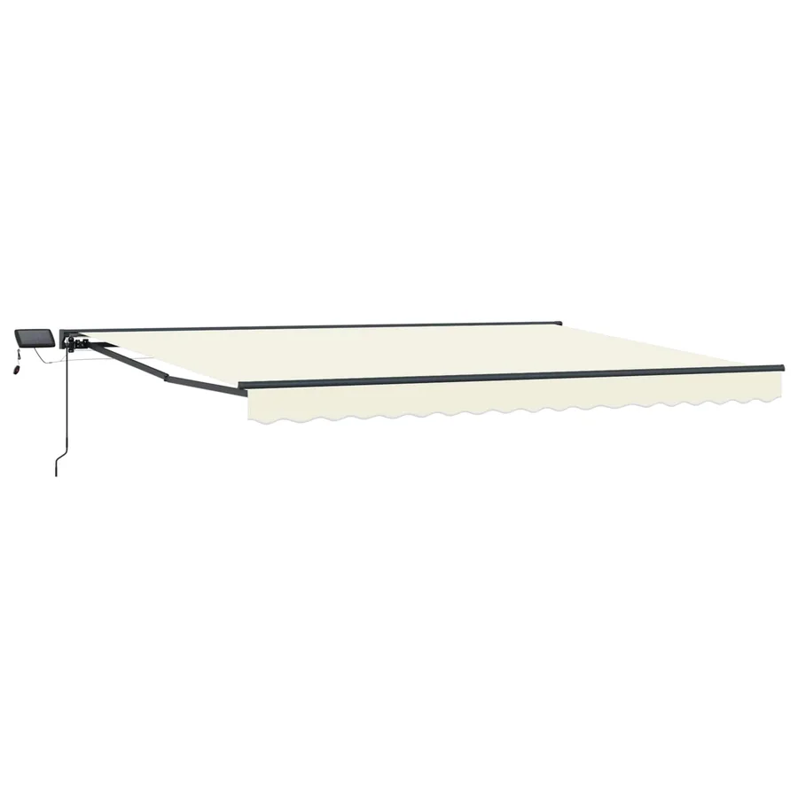 Cadre de store manuel avec LEDs Crème et Anthracite 4 × 3 m - 2