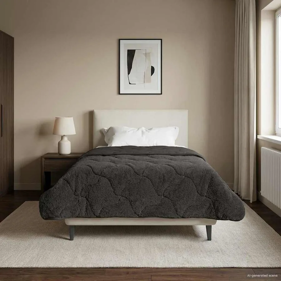 Duvet complet toute l'année Matelassé Anthracite 140 x 220 cm