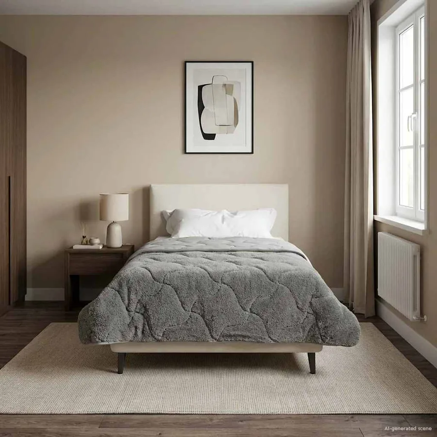 Duvet complet toute l'année Matelassé Anthracite 140 x 220 cm - 4