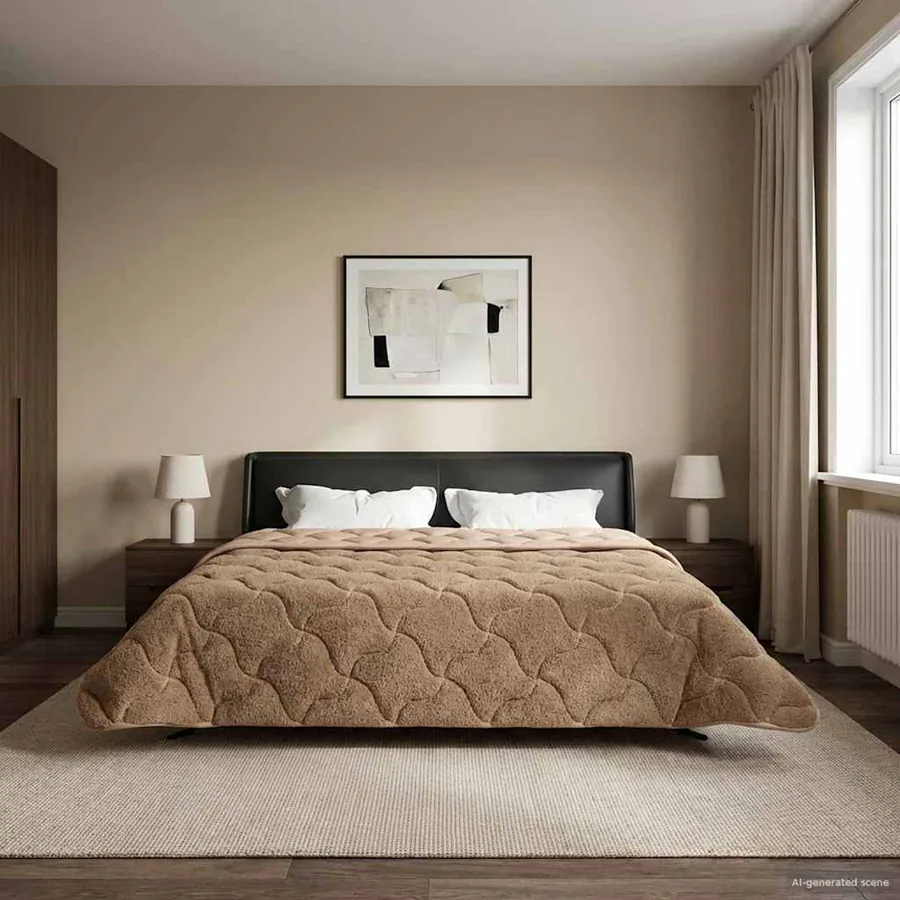 Duvet complet toute l'année Matelassé Taupe 200 x 220 cm