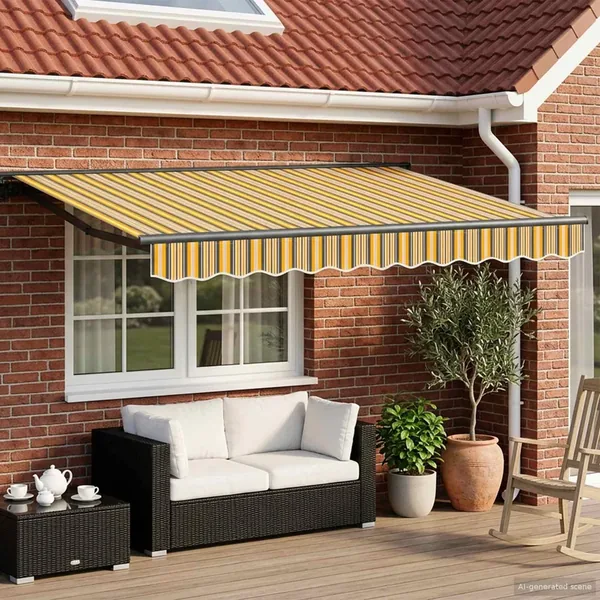 Cadre de store manuel avec LEDs 3 x 2,5 m