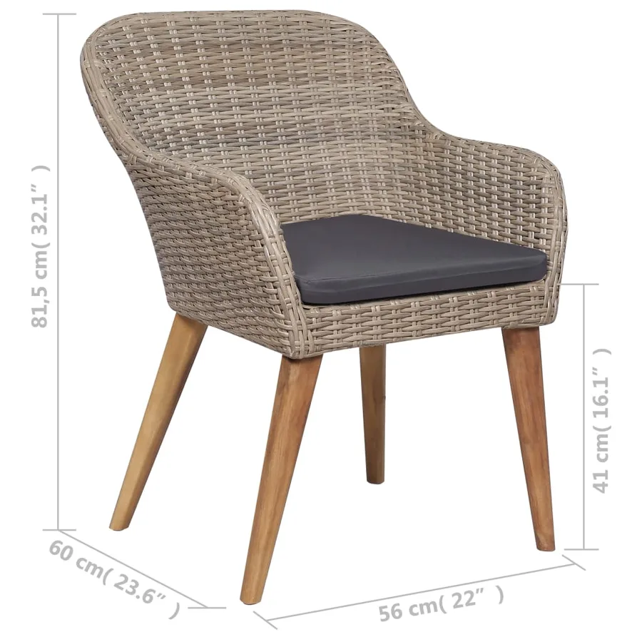 Ensemble à manger de jardin 5 pcs Marron - 12