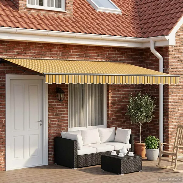 Cadre de store manuel avec LEDs 4,5 × 3 m
