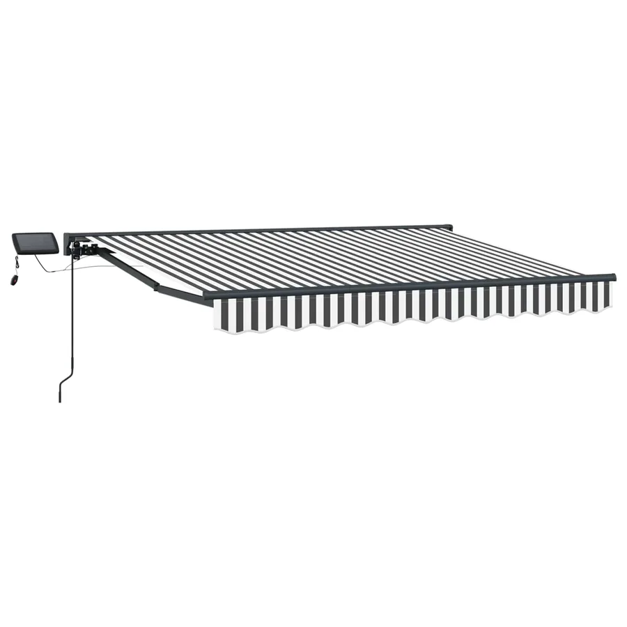 Cadre de store manuel avec LEDs Anthracite et blanc 3 x 2,5 m - 2