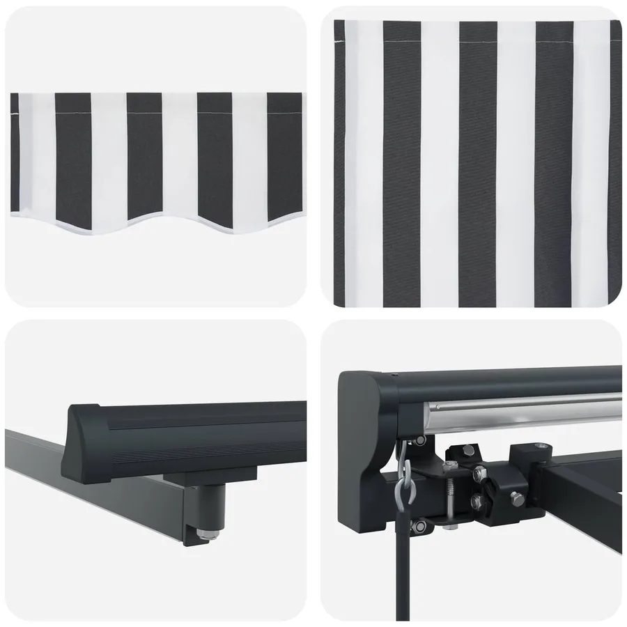 Cadre de store manuel avec LEDs Anthracite et blanc 3 x 2,5 m - 9