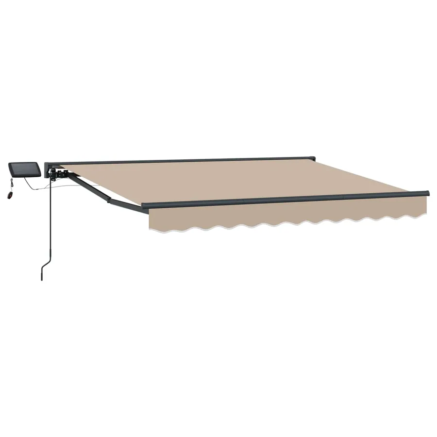 Cadre de store manuel avec LEDs Beige et Anthracite 3 x 2,5 m - 2