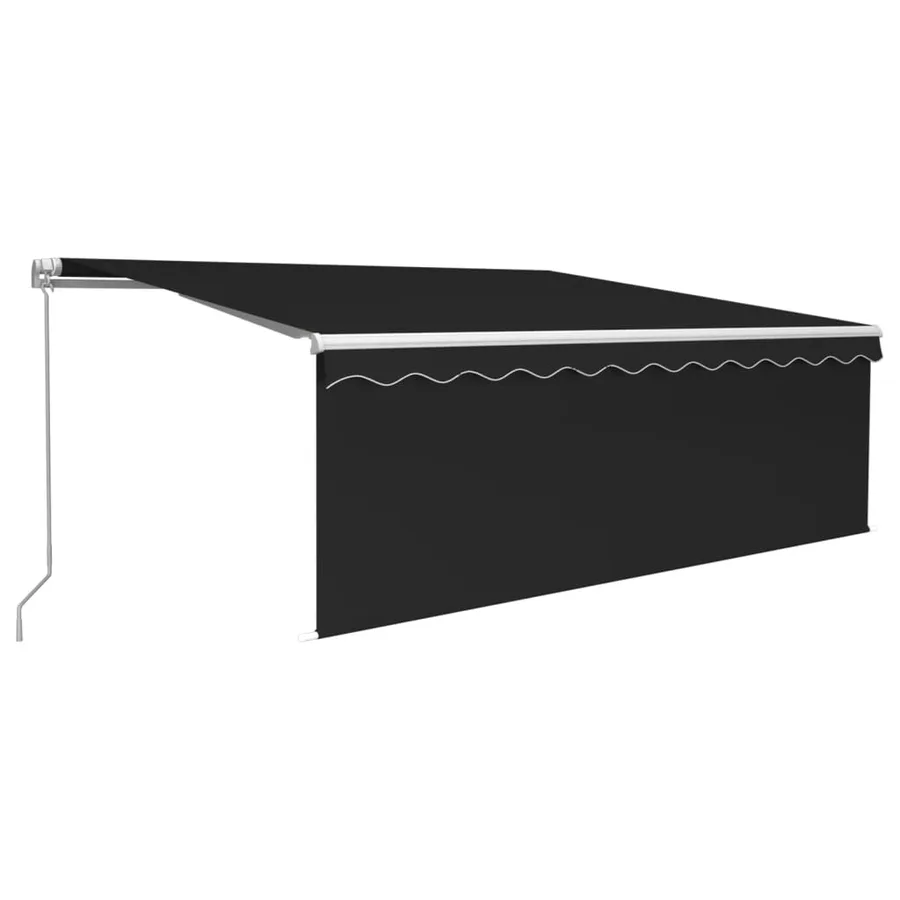 Auvent manuel rétractable avec store 4x3 m Anthracite - 2