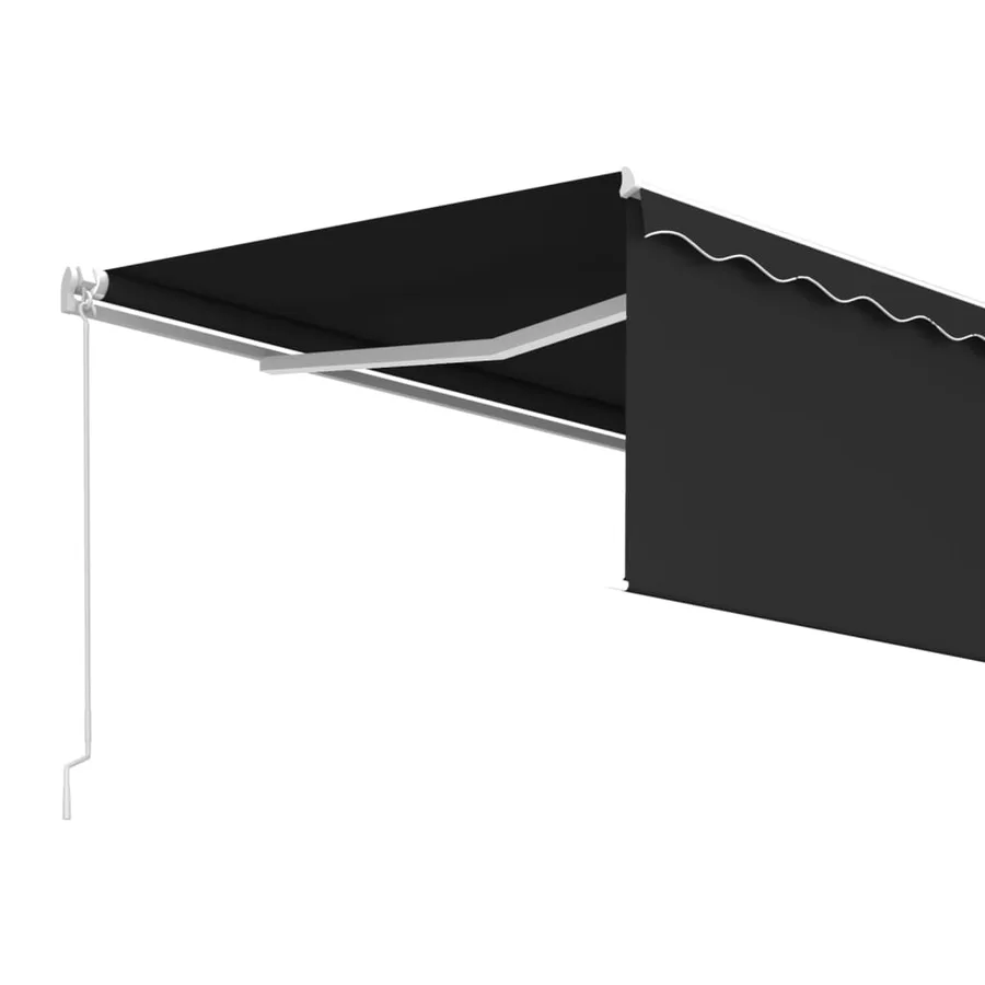 Auvent manuel rétractable avec store 4x3 m Anthracite - 4