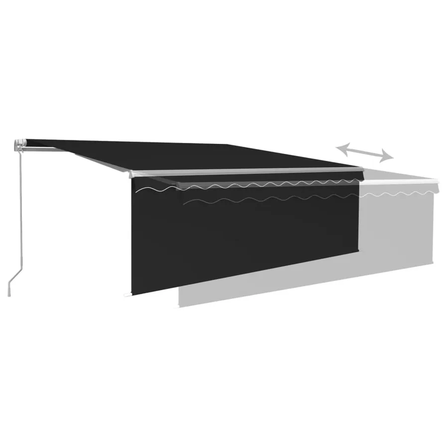Auvent manuel rétractable avec store 4x3 m Anthracite - 5