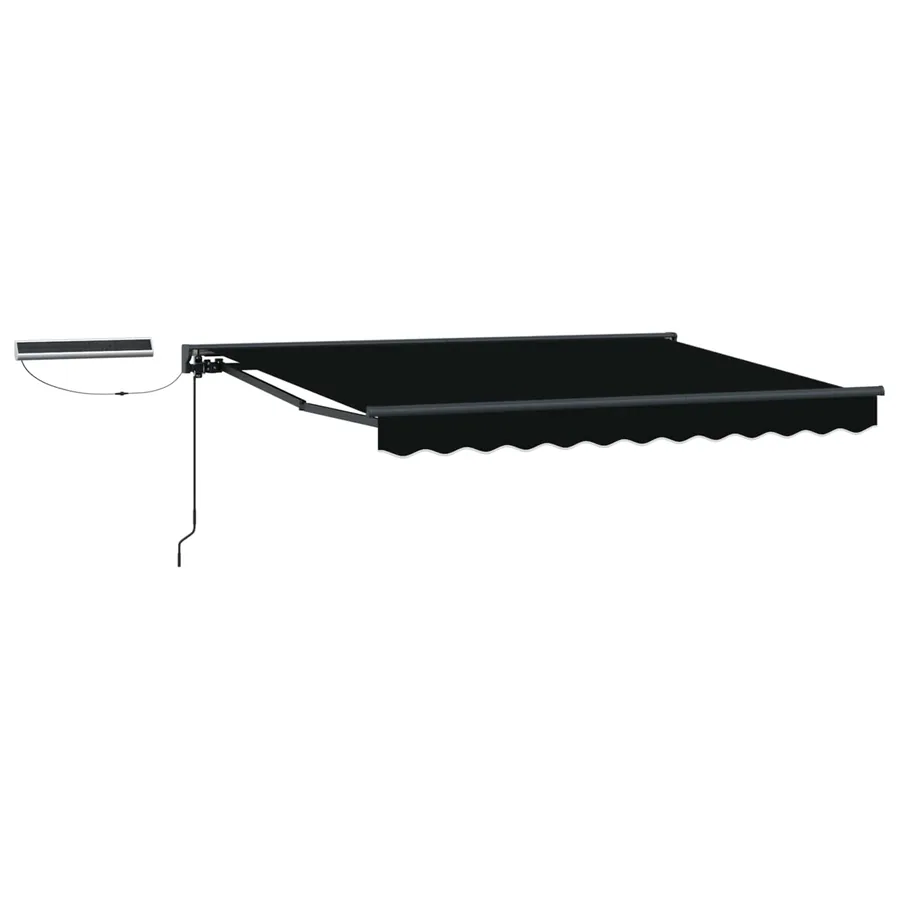 Auvent rétractable électrique Noir et anthracite 3,5 x 2,5 m - 2