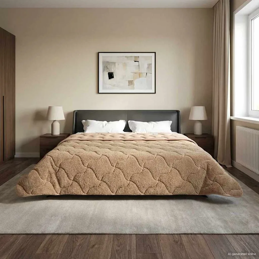 Duvet complet toute l'année Matelassé Taupe 220 x 260 cm