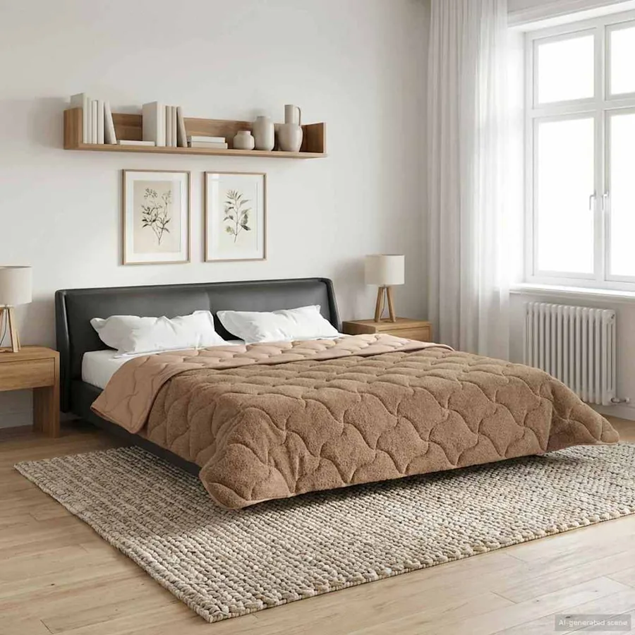 Duvet complet toute l'année Matelassé Taupe 220 x 260 cm - 4