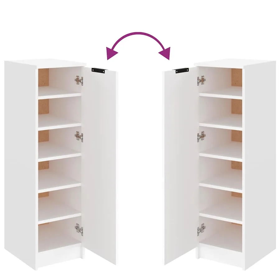 Armoire à chaussures Blanc 30x35x100 cm Bois d'ingénierie - 8