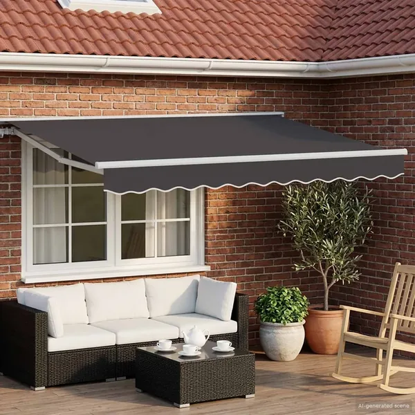 Auvent rétractable électrique Blanc et anthracite 3 x 2,5 m