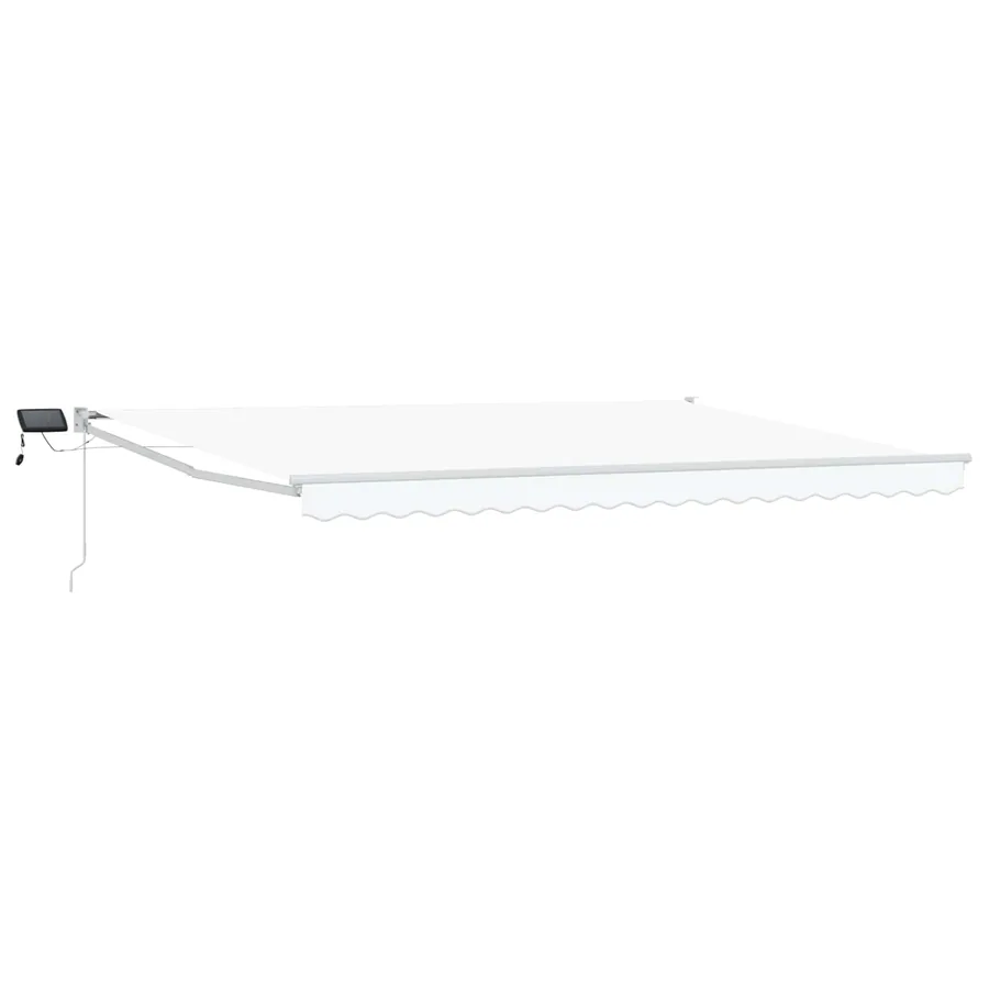 Store rétractable manuel avec LEDs Blanc 4 × 3 m - 2