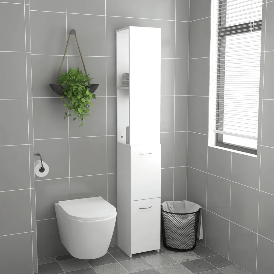 Armoire de salle de bain blanc 25x26,5x170 cm bois d'ingénierie - 3