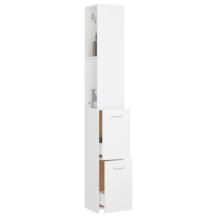 Armoire de salle de bain blanc 25x26,5x170 cm bois d'ingénierie - 7