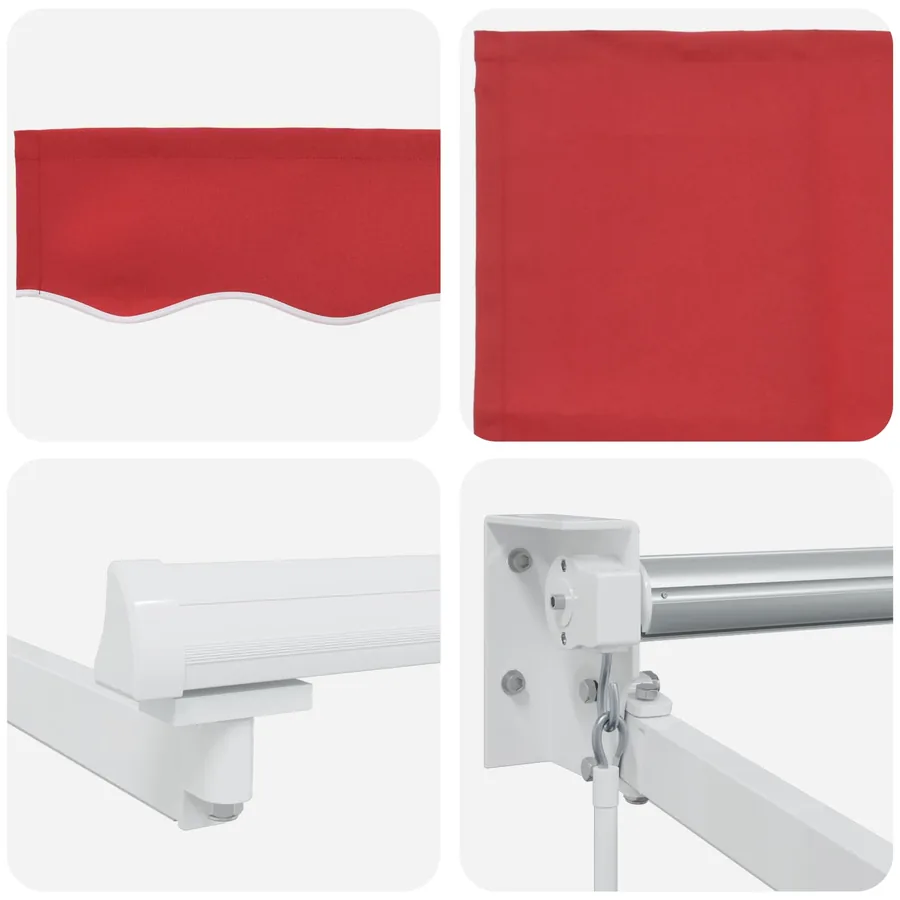 Store rétractable manuel avec LEDs Rouge et Blanc 4 × 3 m - 9