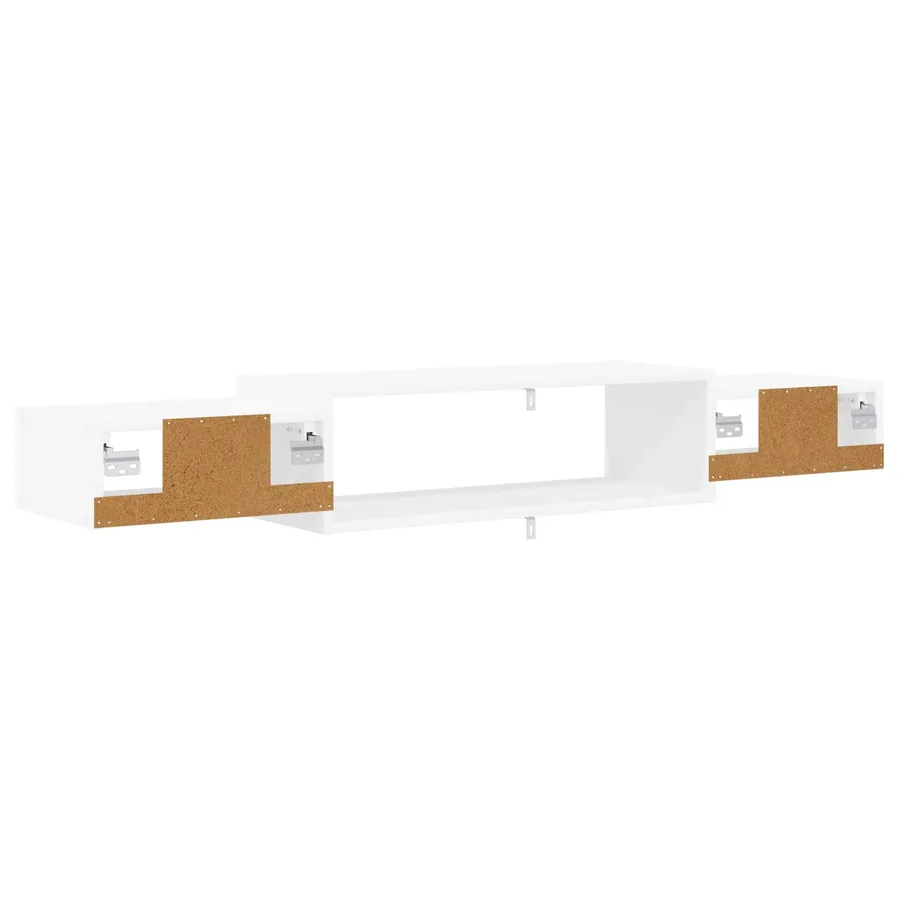 Meuble TV mural Montage mural Blanc 140 x 28 x 21 cm - 7
