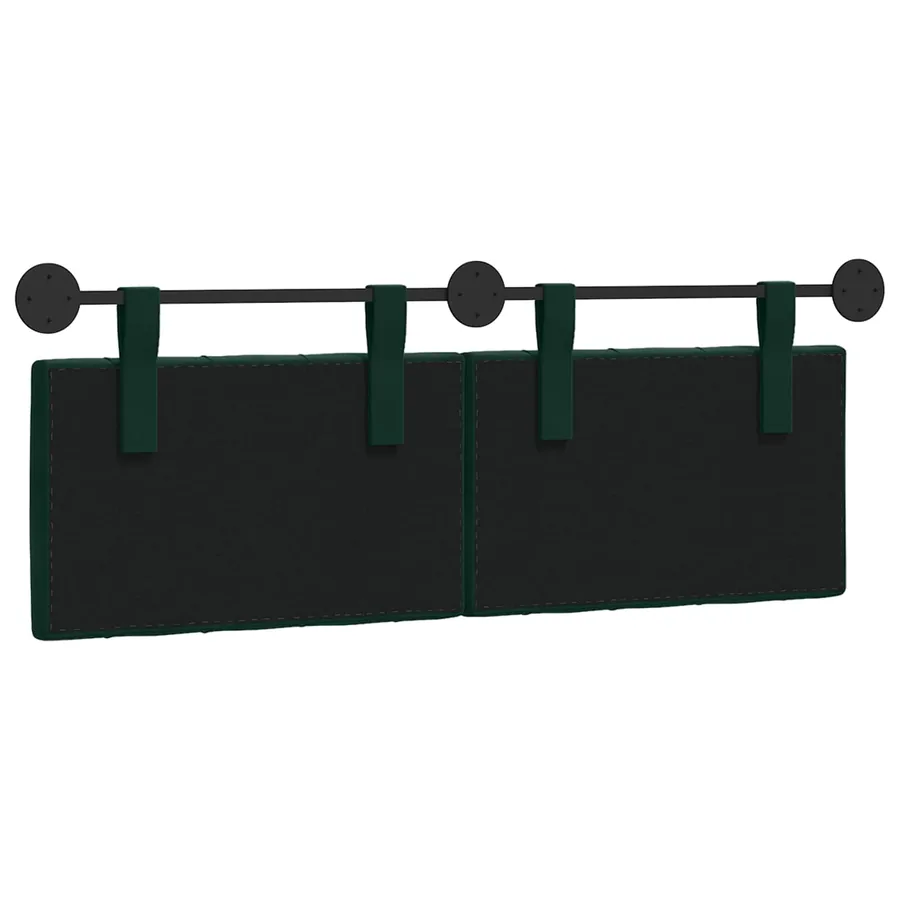 Tête de lit suspendue Avec lumière LED Vert foncé Velours - 7