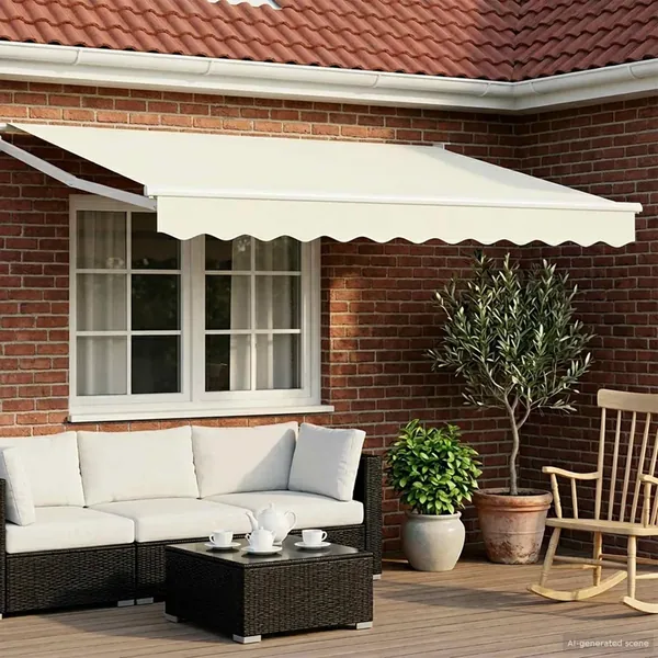 Auvent rétractable Crème 3,5 x 2 m 100% Polyester et Aluminium
