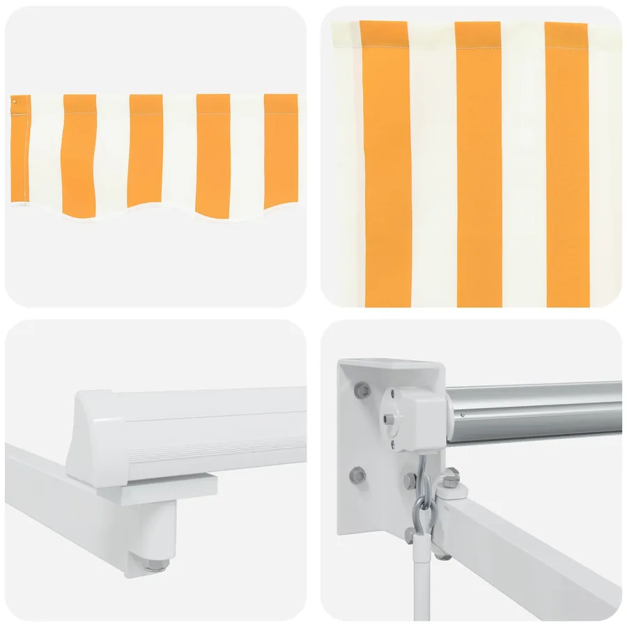 Auvent rétractable Jaune et blanc 2,5 x 2 m - 7
