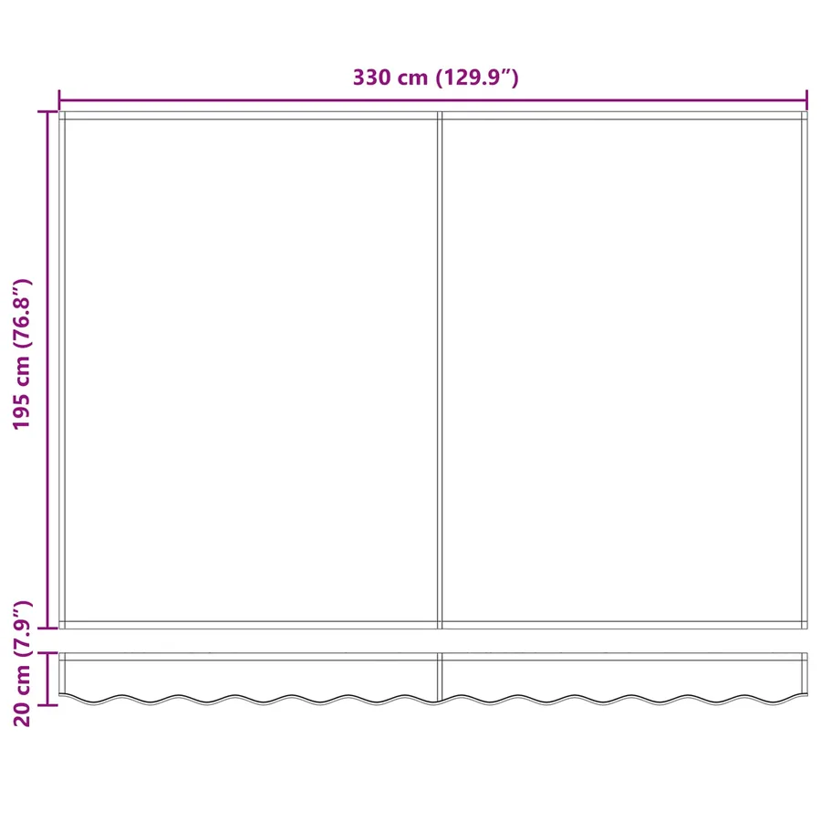 Auvent rétractable Anthracite et blanc 3,5 x 2 m - 12