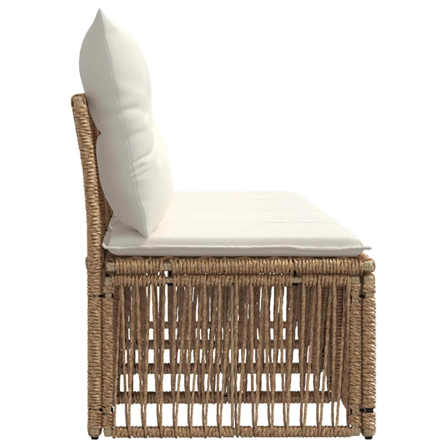 Canapé 4 places 4 pcs 4-Nombre de places Beige polyrotin - 5