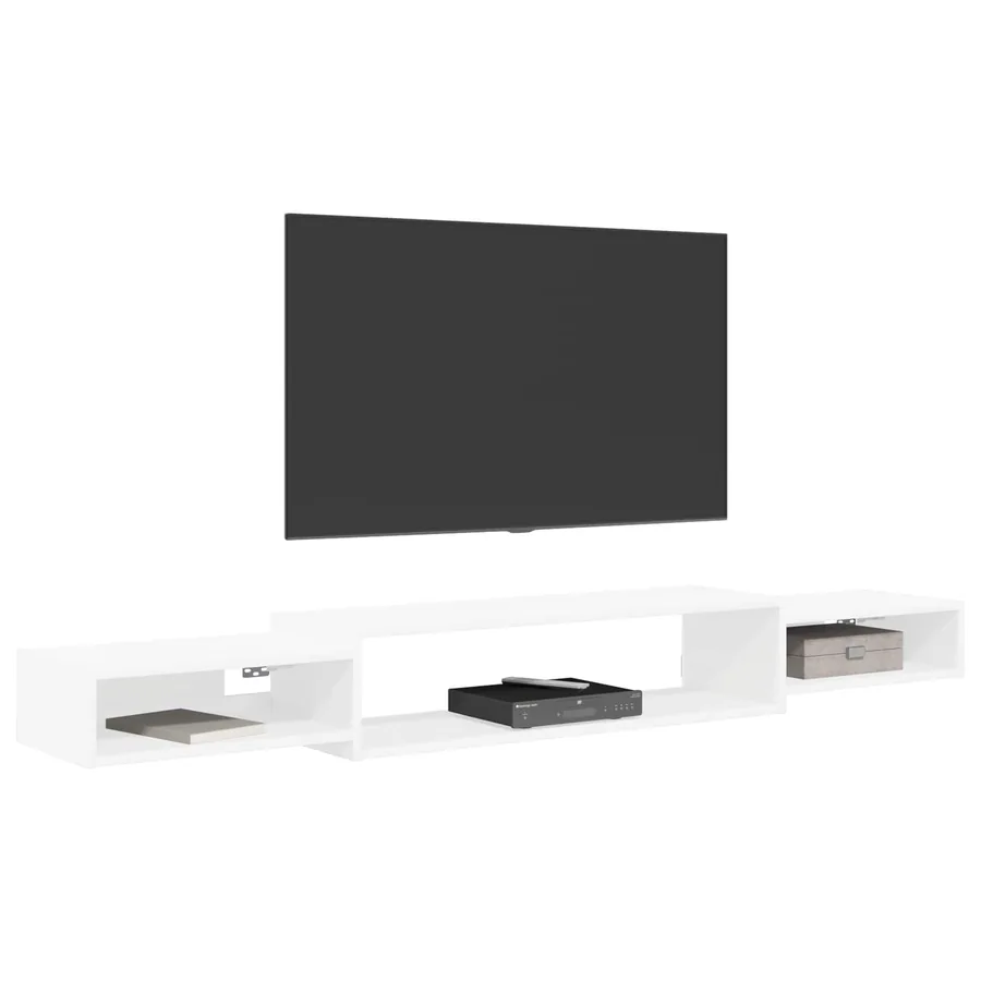 Meuble TV mural Montage mural Blanc 180 x 28 x 21 cm - 3