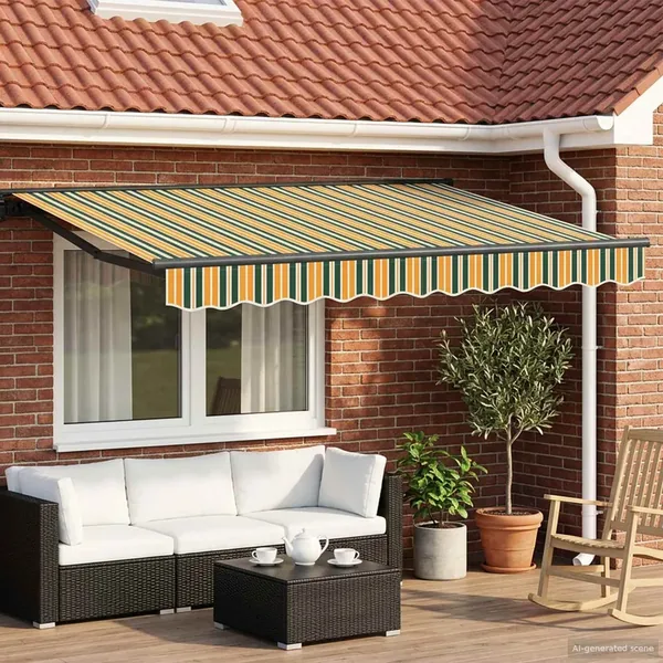 Auvent rétractable électrique Vert, Jaune, Anthracite 3 x 2,5 m
