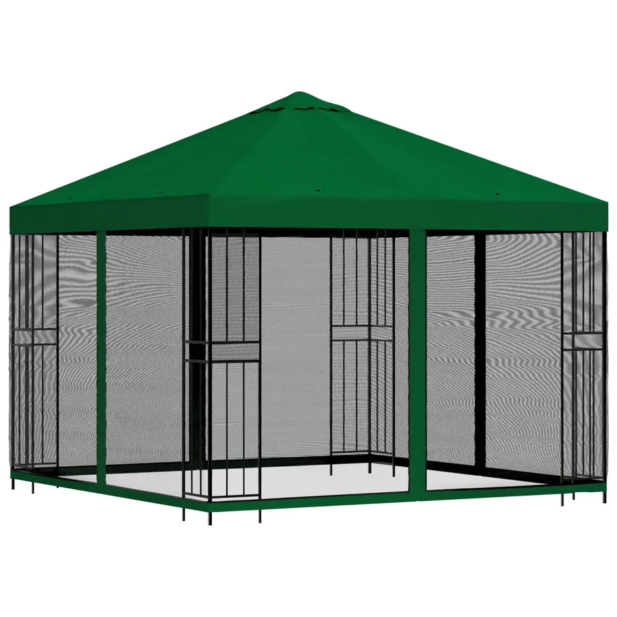 Abri de jardin avec parois 3 x 3 m Vert Polyester et Acier - 3