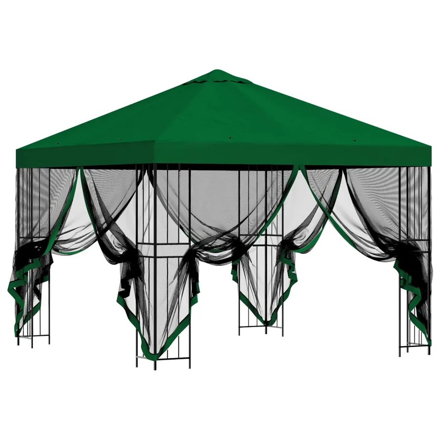 Abri de jardin avec parois 3 x 3 m Vert Polyester et Acier - 4