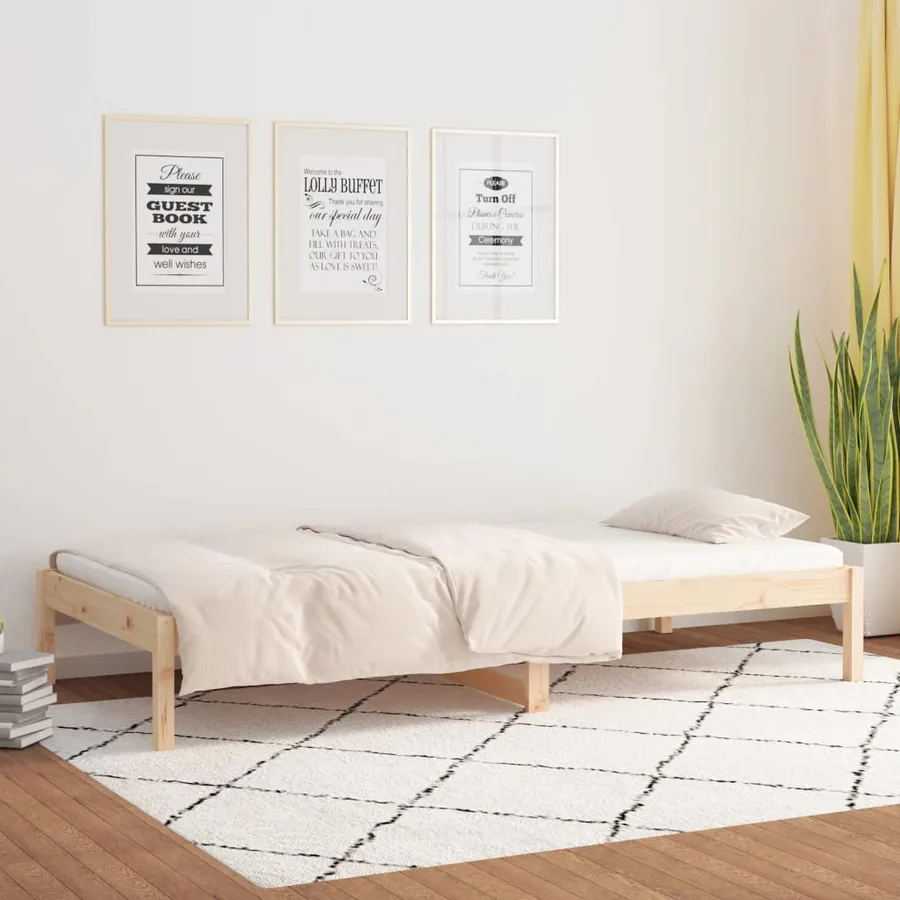 Lit de jour sans matelas 90x190 cm bois de pin massif - 4