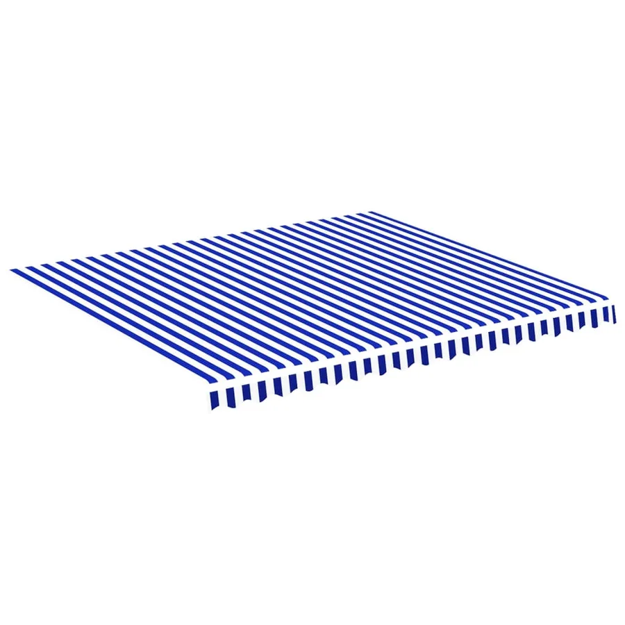 Tissu de remplacement pour auvent bleu et blanc 4x3,5 m polyester - 2