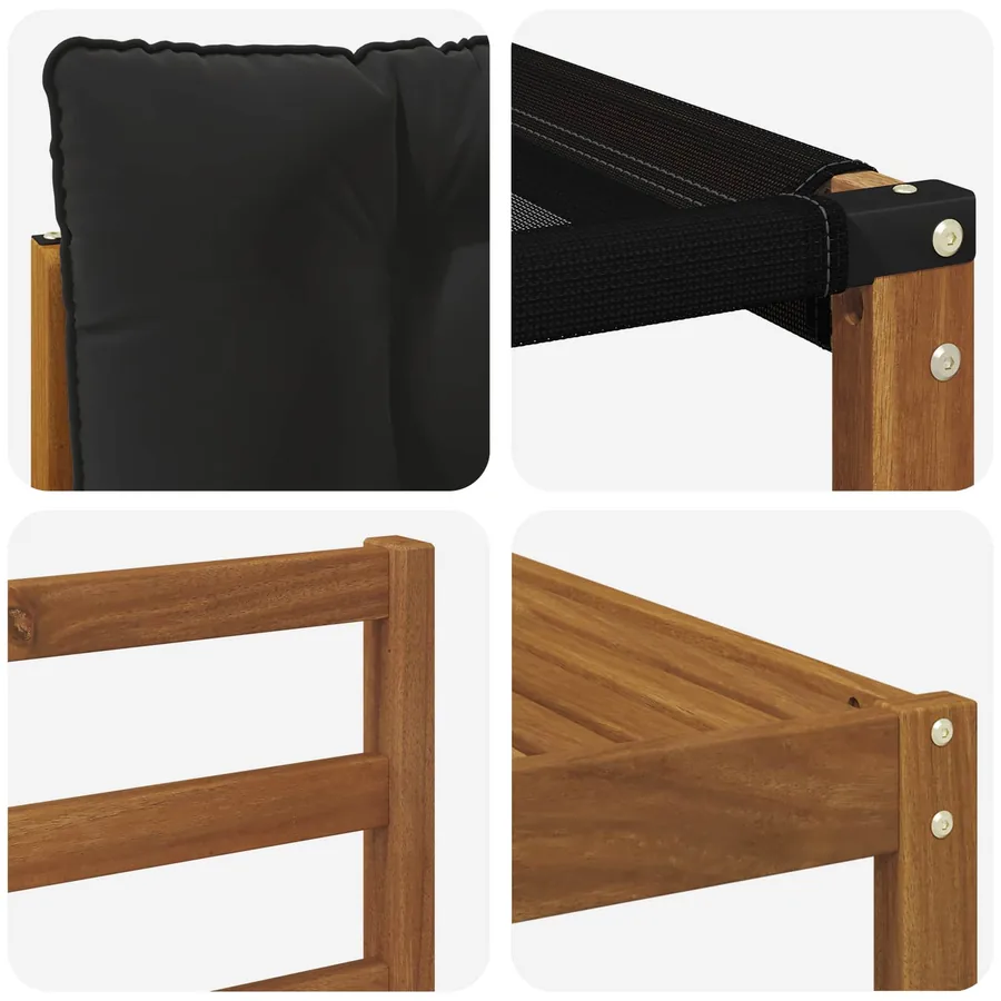 Ensemble de canapés d'extérieur 5 pcs Naturel et Noir - 7