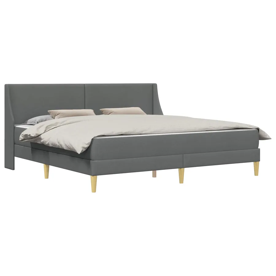 Cadre de lit avec matelas Gris foncé 180 x 200 cm Polyester - 2