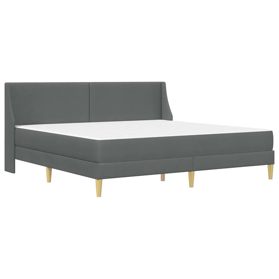 Cadre de lit avec matelas Gris foncé 180 x 200 cm Polyester - 3