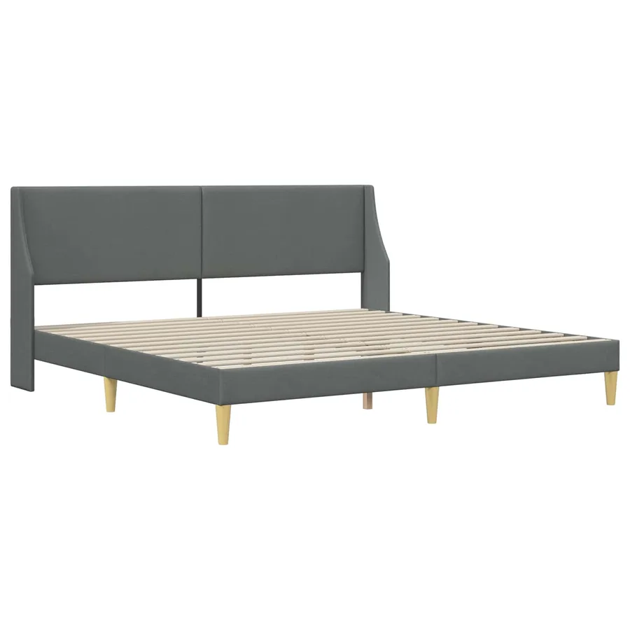 Cadre de lit avec matelas Gris foncé 180 x 200 cm Polyester - 4