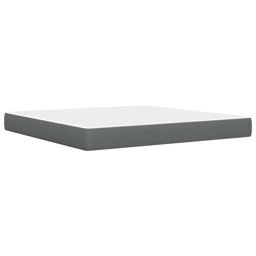 Cadre de lit avec matelas Gris foncé 180 x 200 cm Polyester - 5
