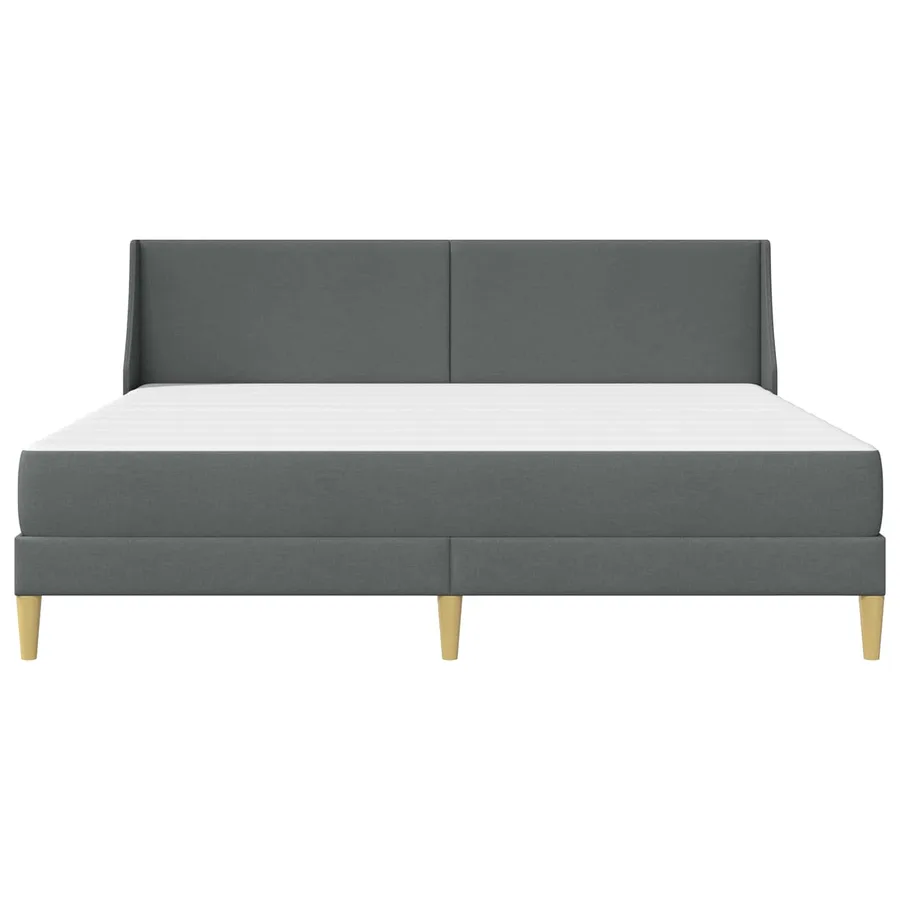 Cadre de lit avec matelas Gris foncé 180 x 200 cm Polyester - 6